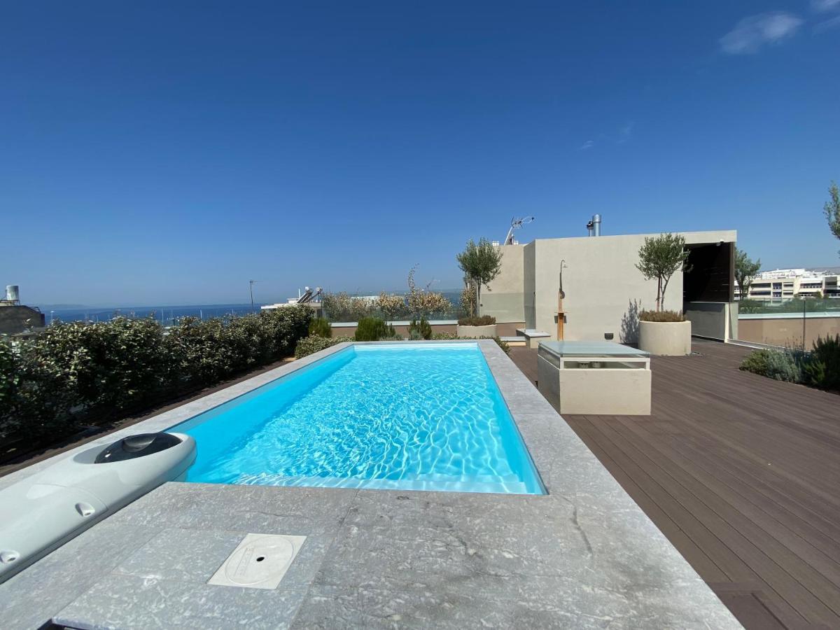 Athens Riviera 2-Bed Apt & Pool Access #Unoblu Bagian luar foto